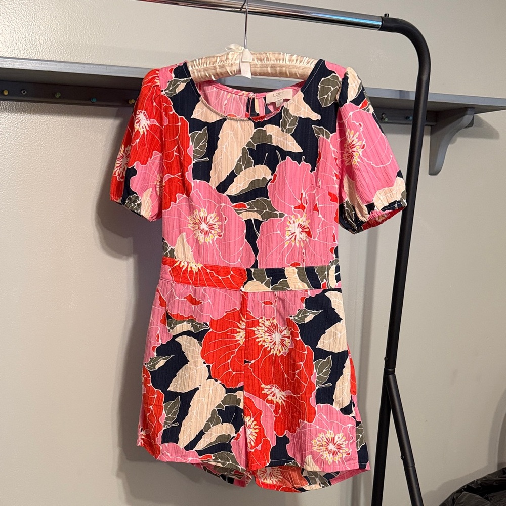 LOFT Outlet Floral Short Sleeve Romper
